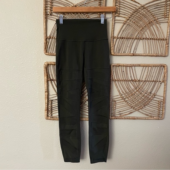 Lululemon Wunder Under Pant Hi-Rise Tech Mesh Olive Women's Sz 4 W5AWLS B1 - Picture 2 of 4